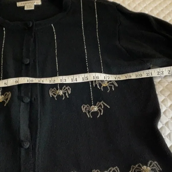 ARRIVISTE Black Cardigan with Silver Spider Accents - Picture 4 of 8